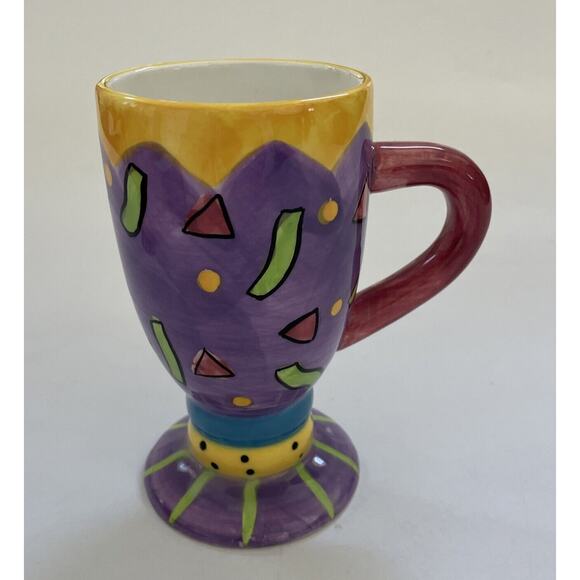 Lot of 2 Bella Casa by‎ Ganz Collectible Footed Mugs CELEBRATION Birthday Bright - Picture 2 of 10